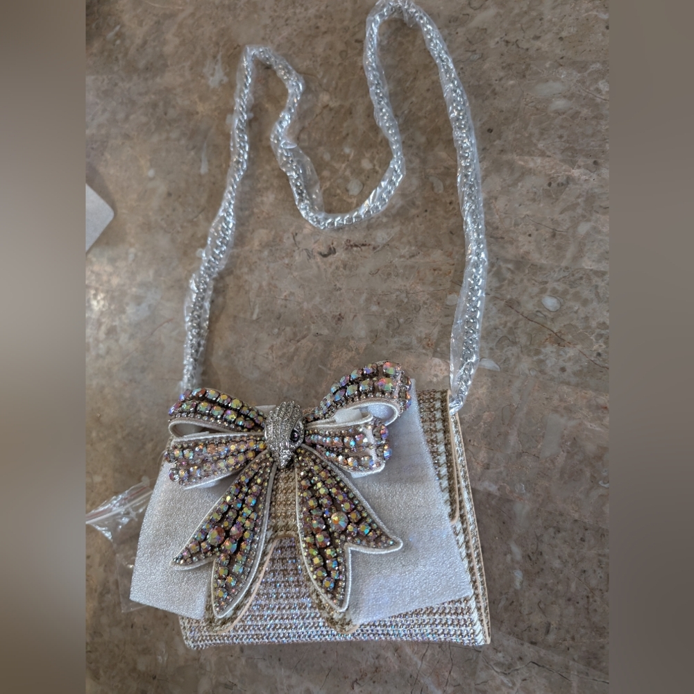 Kurt Geiger London Shoredicht Bow Wallet Beige Comb Shoulder Rightstone Bag New - Picture 10 of 15